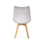 Voir la diapositive 5 : SWEEEK Lot de 4 chaises scandinaves. pieds bois de hêtre. chaises 1 place. blancs
