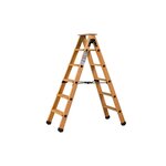 Centaure Escabeau double accès bois 2x5 marches + tablette - hauteur de travail 2,65m