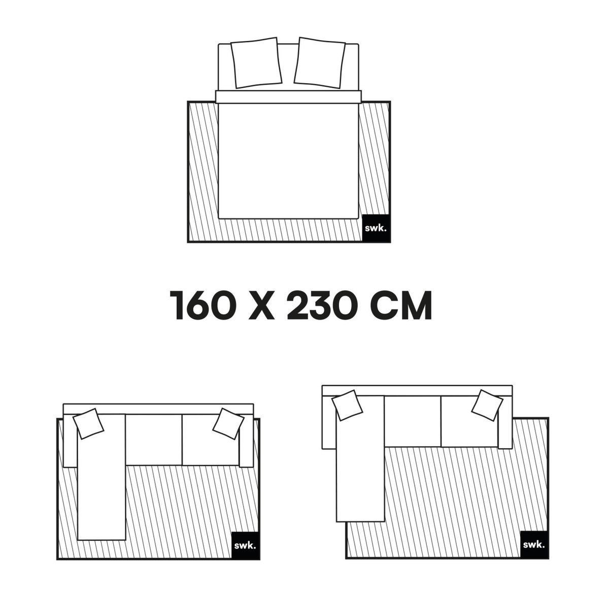 SWEEEK Tapis intérieur shaggy motif avec relief crème Amy 160x230cm
