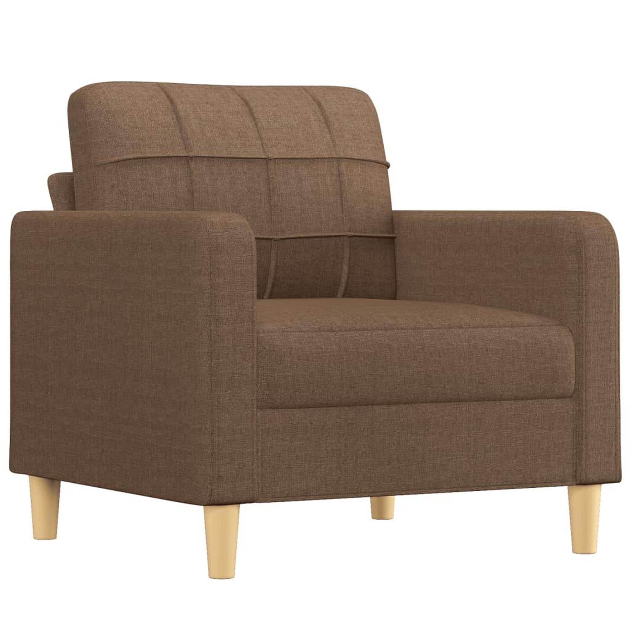 Voir la diapositive 3 : VIDAXL Ensemble de canapes 3 pcs avec coussins Marron Tissu
