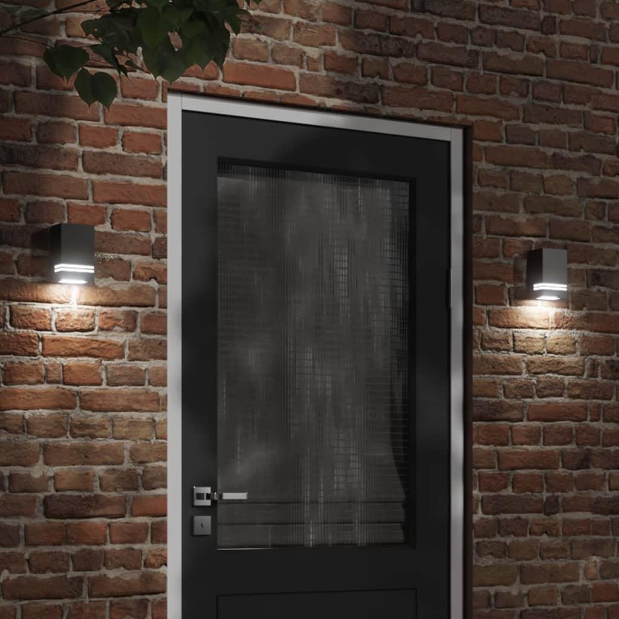 VIDAXL Appliques murales d'exterieur 2 pcs noir acier inoxydable
