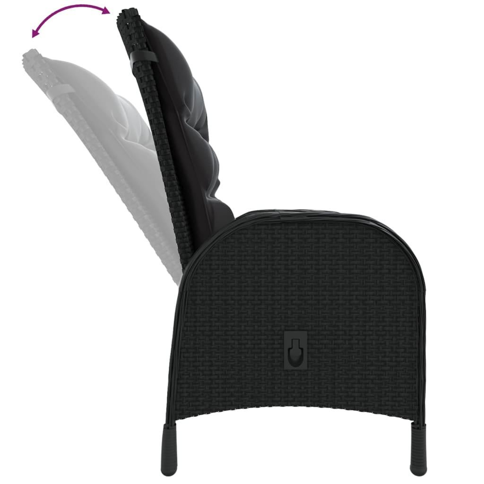 Voir la diapositive 5 : VIDAXL Ensemble de bistro de jardin 3 pcs Resine tressee Noir