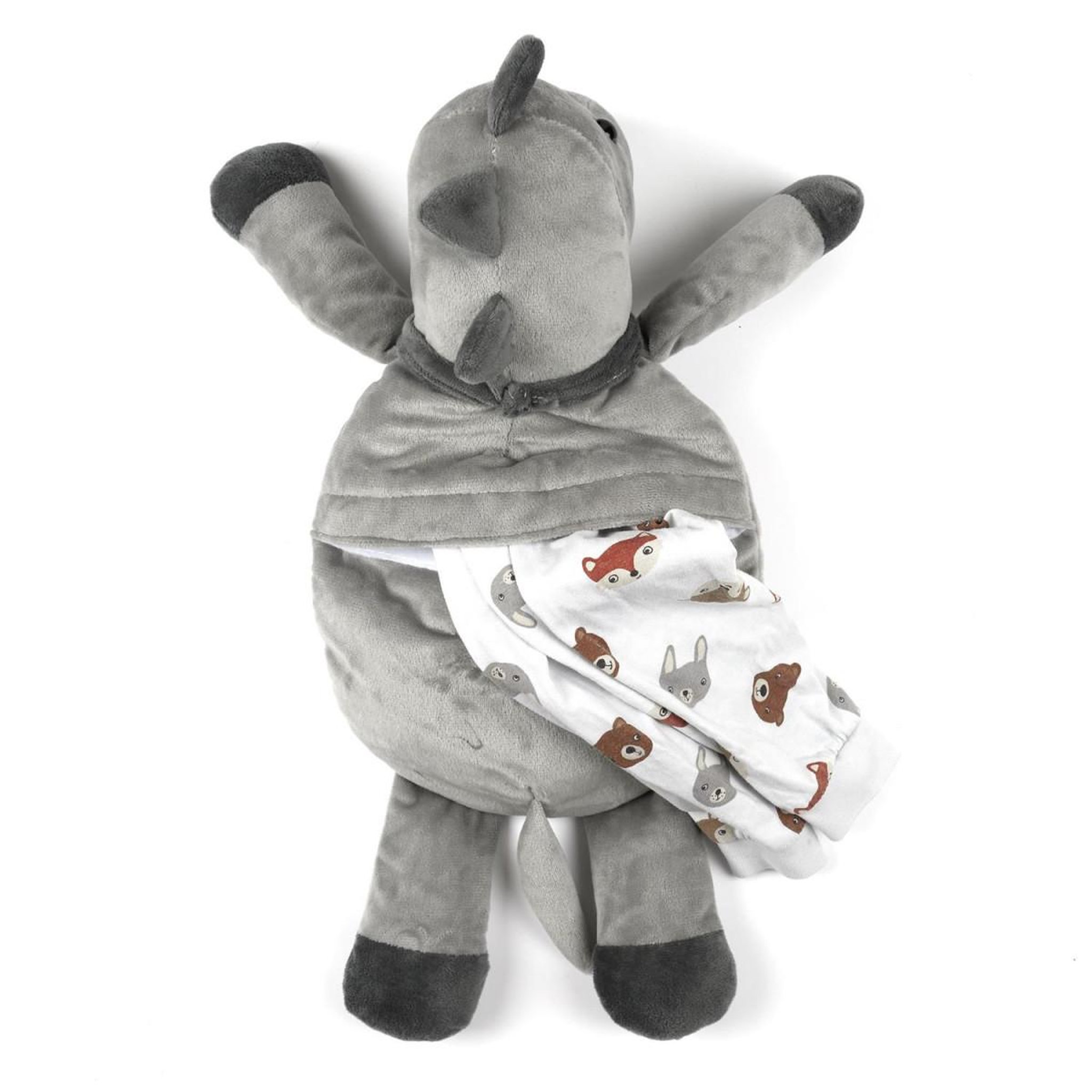 Voir la diapositive 2 : HOME DECO KIDS Range pyjama pour enfant  dinosaure  45cm gris