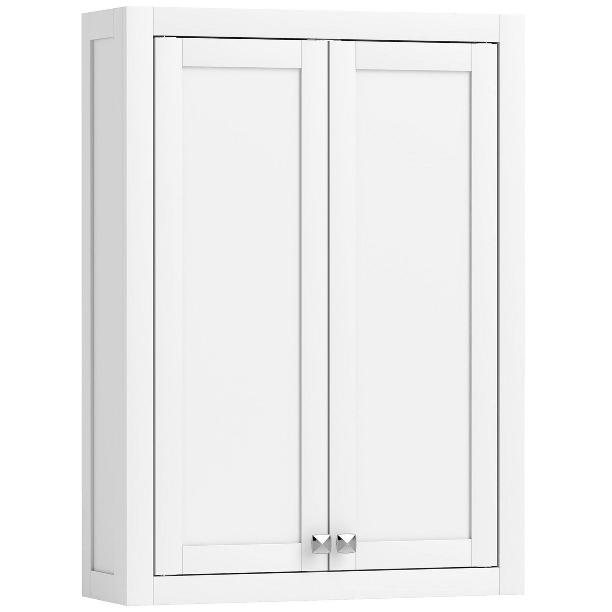 HOMCOM Armoire murale de salle de bain 3 niveaux 2 portes étagère bois blanc