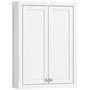 Voir la diapositive 1 : HOMCOM Armoire murale de salle de bain 3 niveaux 2 portes étagère bois blanc