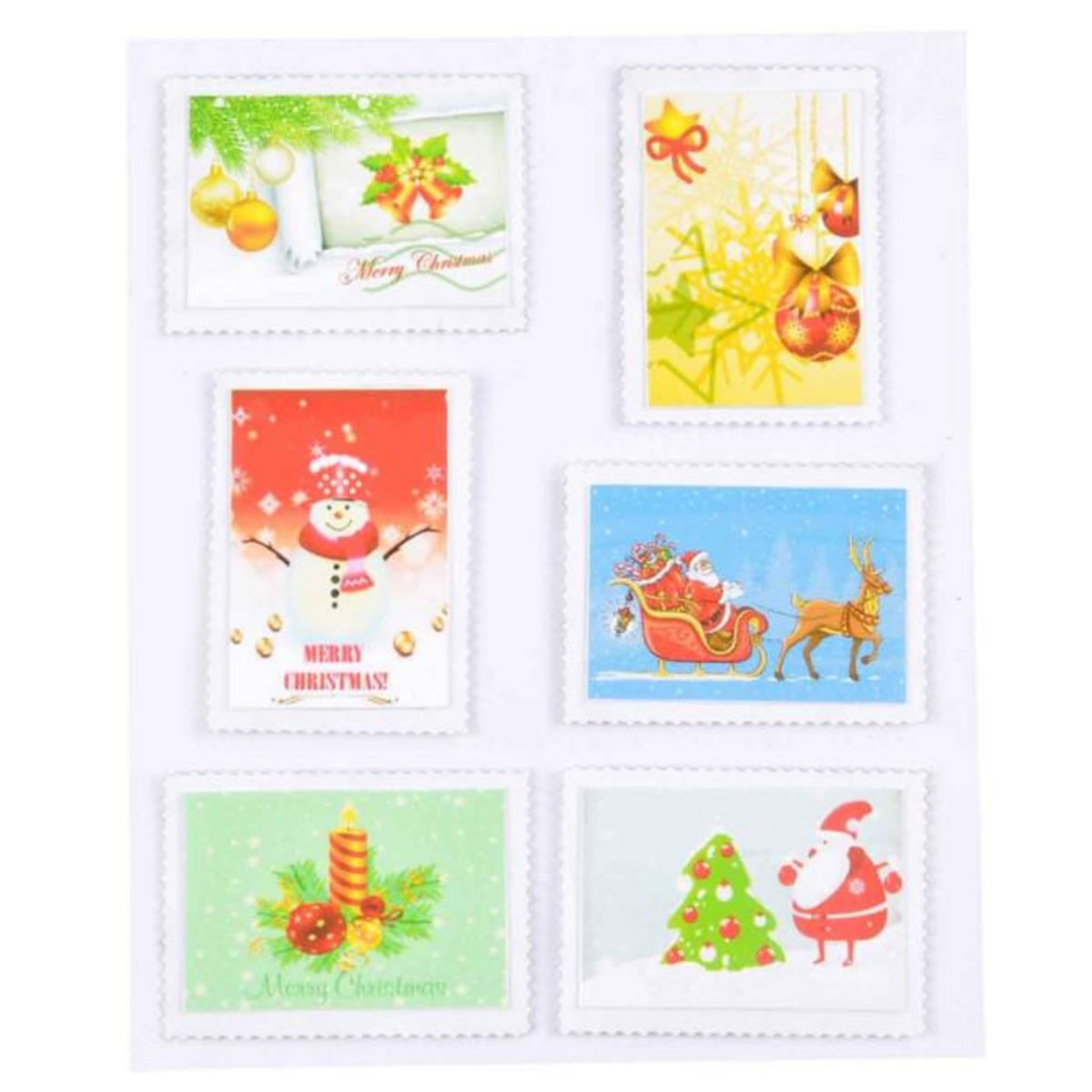 Paris Prix Stickers de Noël  6 Timbres  10x12cm Multicolore