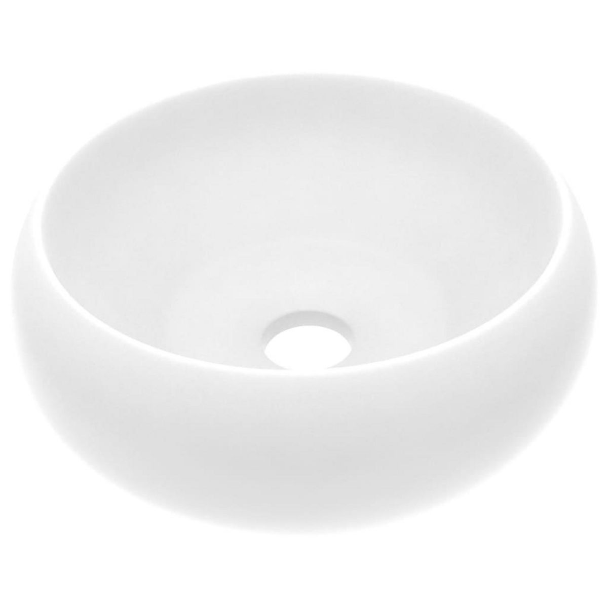 VIDAXL Lavabo rond de luxe Blanc mat 40x15 cm Ceramique