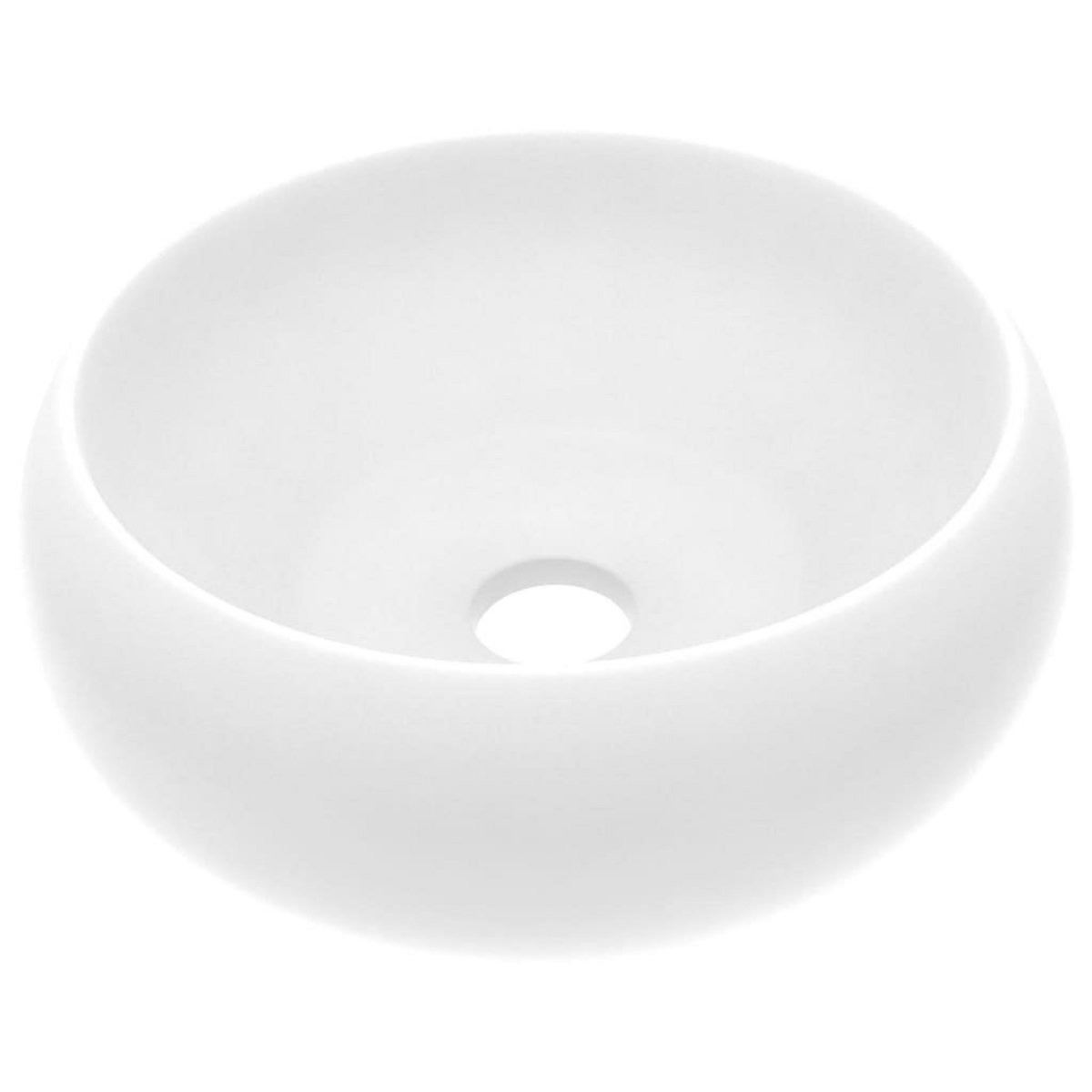 VIDAXL Lavabo rond de luxe Blanc mat 40x15 cm Ceramique