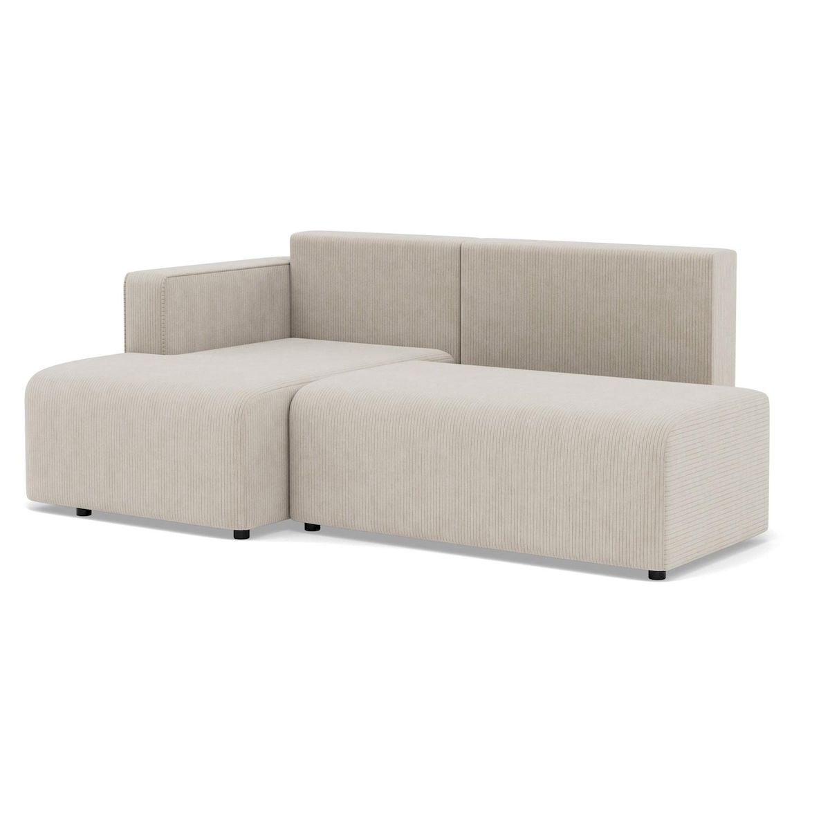 BEST MOBILIER Topaze - canapé d'angle gauche 4 places convertible avec coffre en velours côtelé