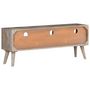 Voir la diapositive 4 : VIDAXL Meuble TV Gris 130x35x51 cm Bois massif de manguier brut