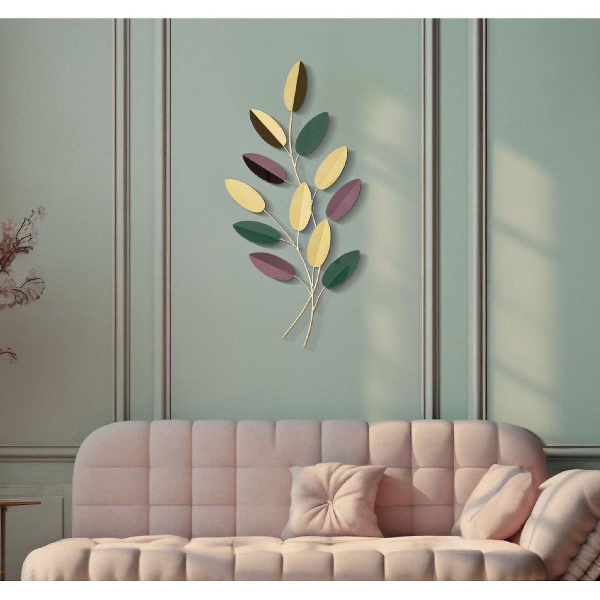 Voir la diapositive 5 : Paris Prix Déco murale feuilles  colorful  31cm multicolore