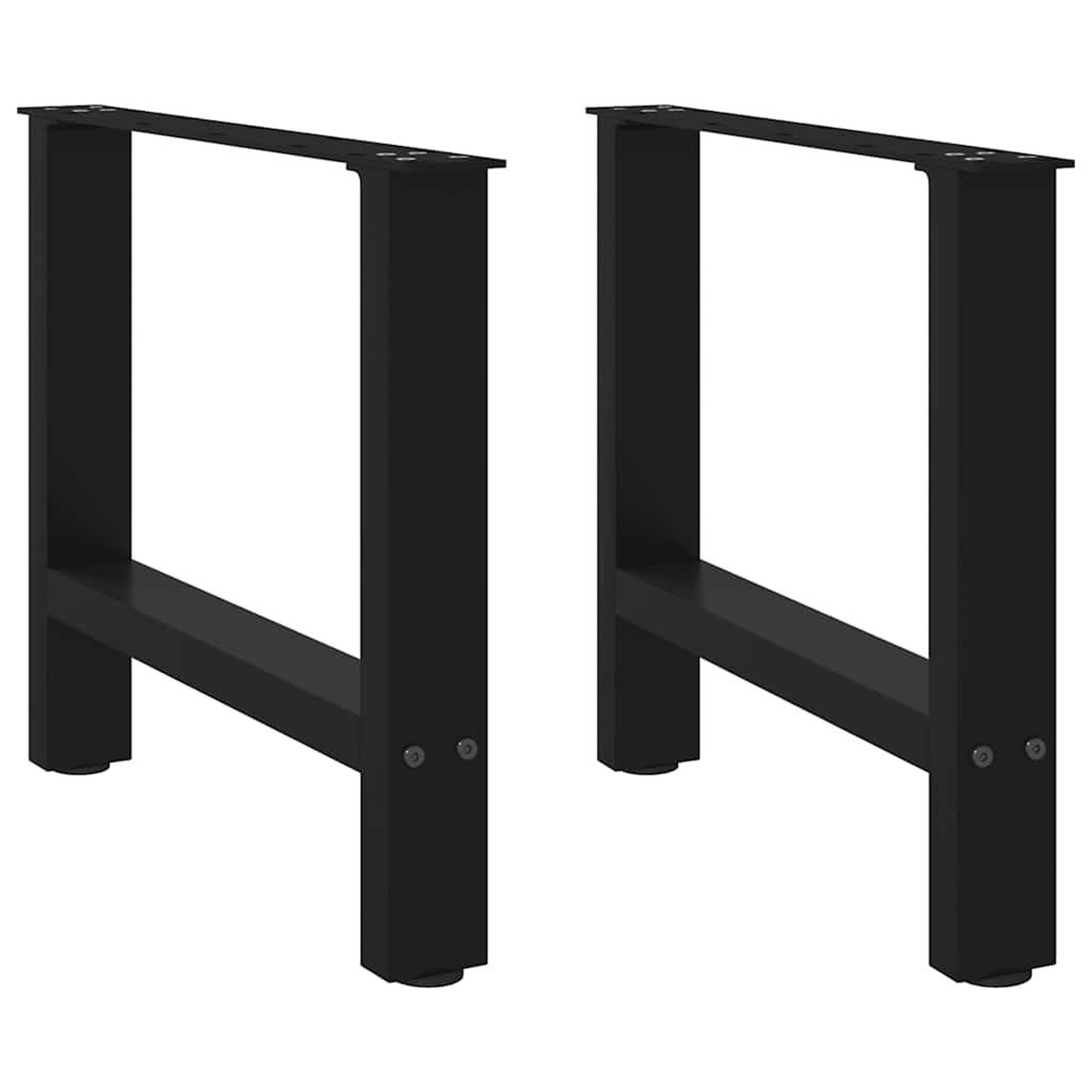 VIDAXL Pieds de table basse noir 2 pcs 60x(42-43) cm acier