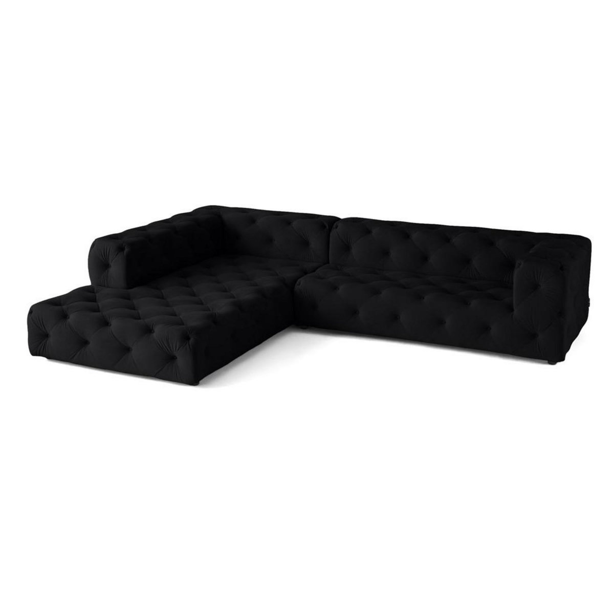 LISA DESIGN Gallata - canapé chesterfield d'angle gauche - 5 places - en velours