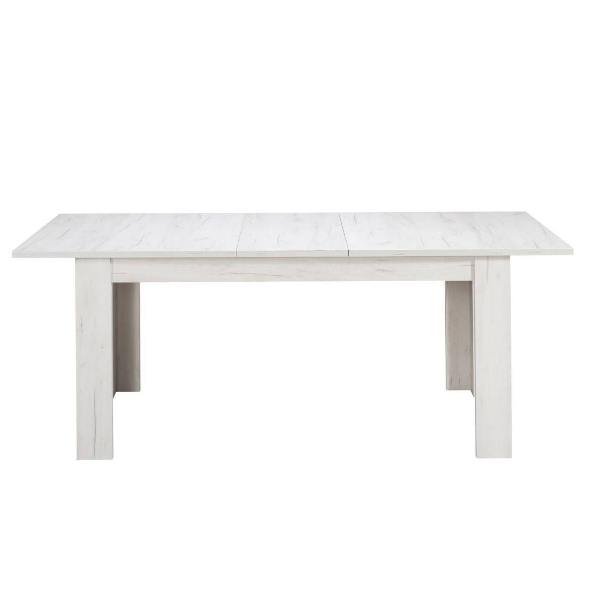 HomeStyle4U Table à Manger Extensible Moderne 160x90 cm Blanche pour 8 Personnes