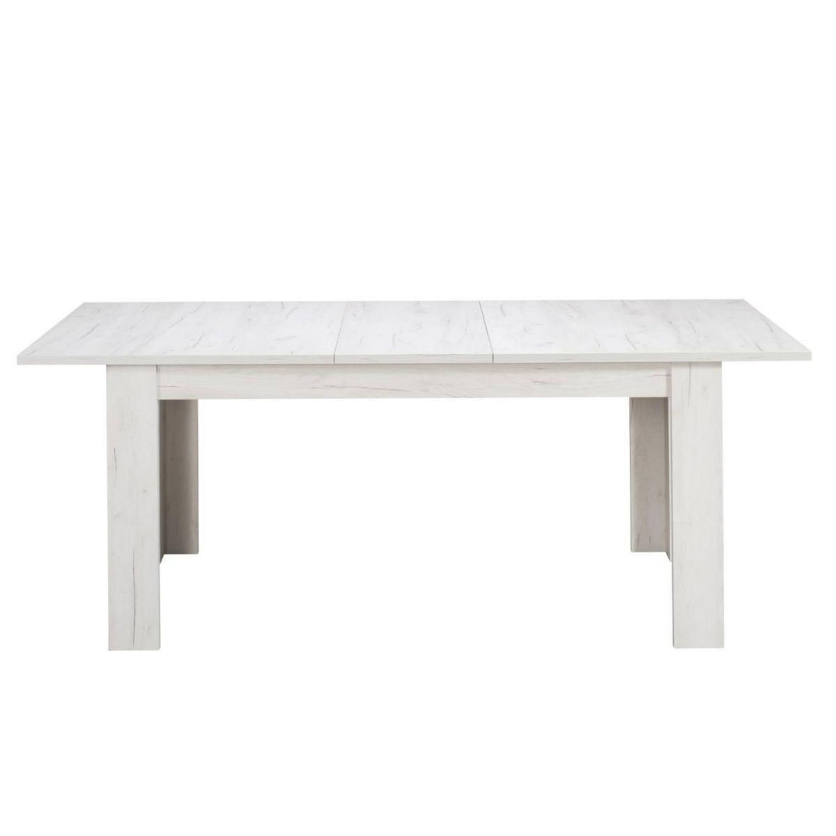 HomeStyle4U Table à Manger Extensible Moderne 160x90 cm Blanche pour 8 Personnes