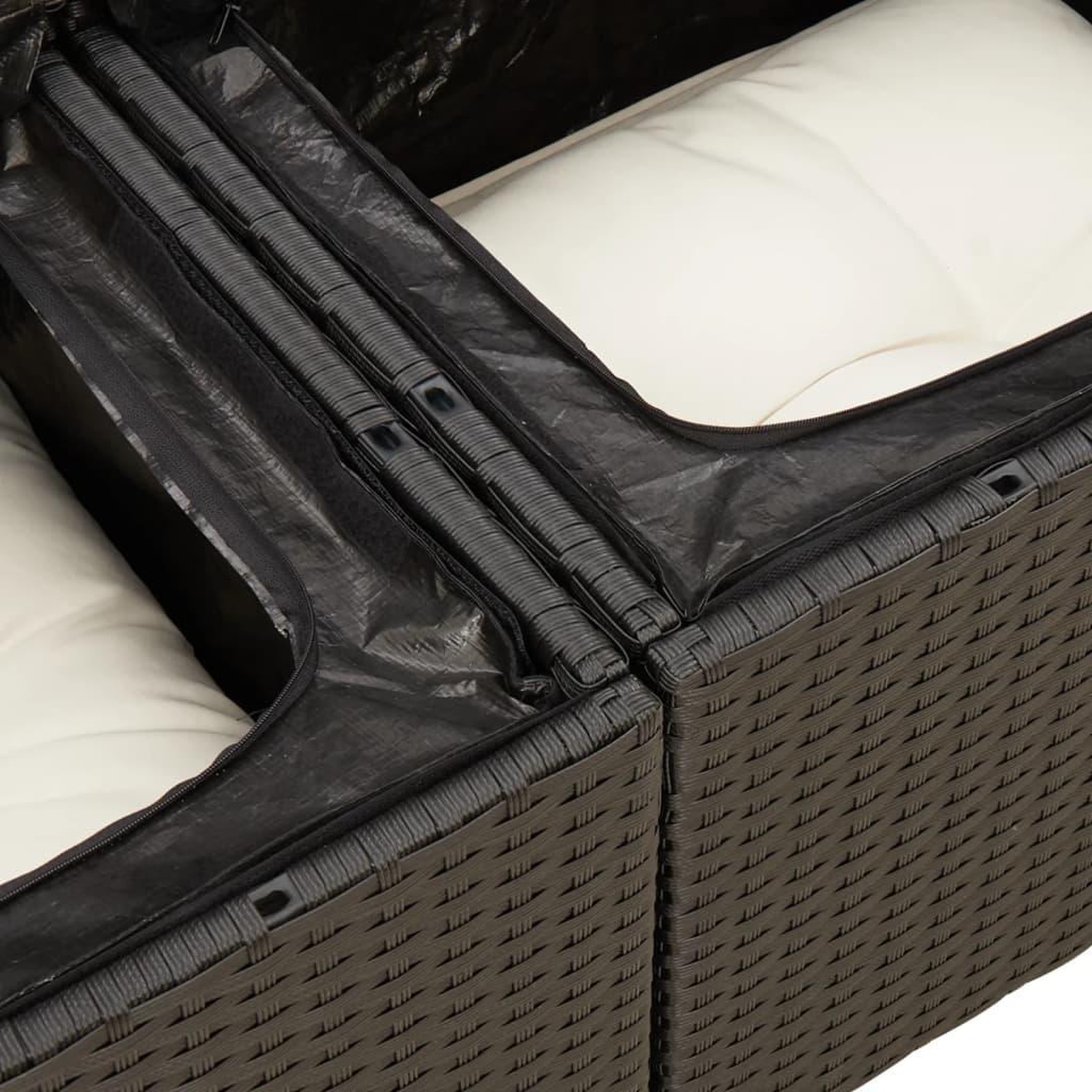 Voir la diapositive 5 : VIDAXL Salon de jardin 11 pcs avec coussins noir resine tressee