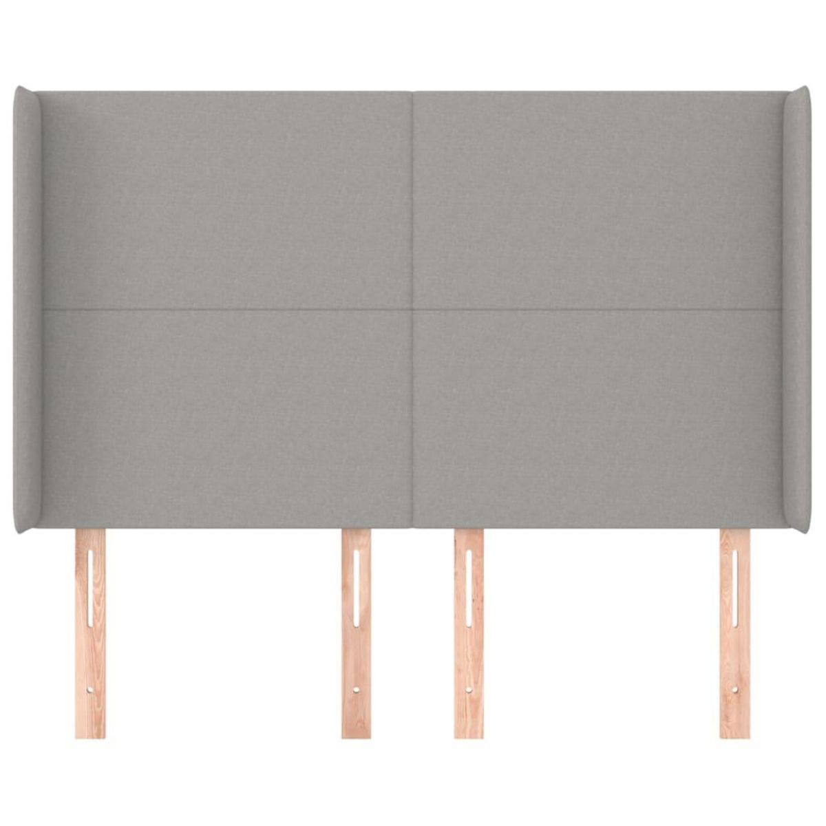 VIDAXL Tete de lit avec oreilles Gris clair 147x16x118/128 cm Tissu