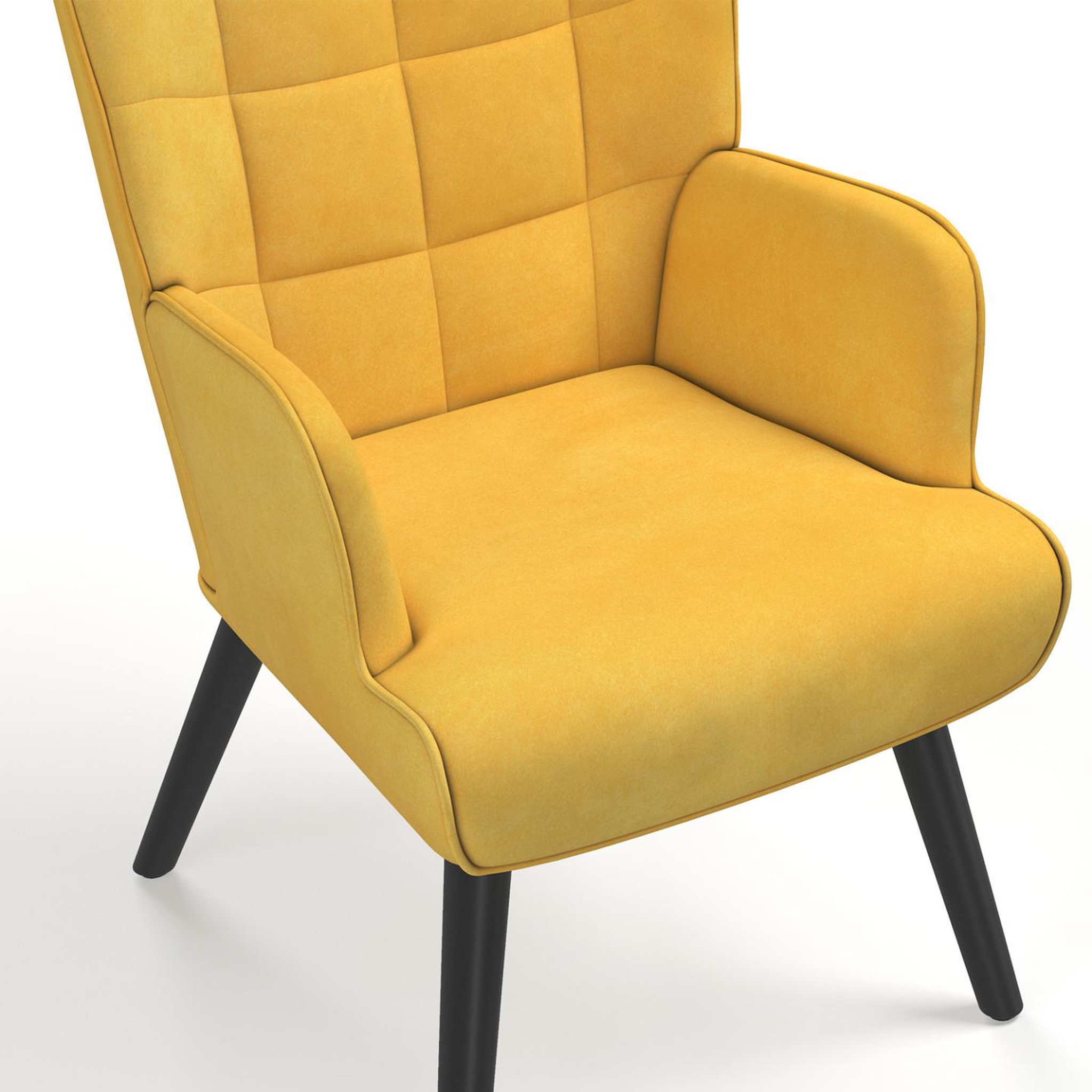 Voir la diapositive 6 : ID MARKET Fauteuil scandinave ania velours jaune