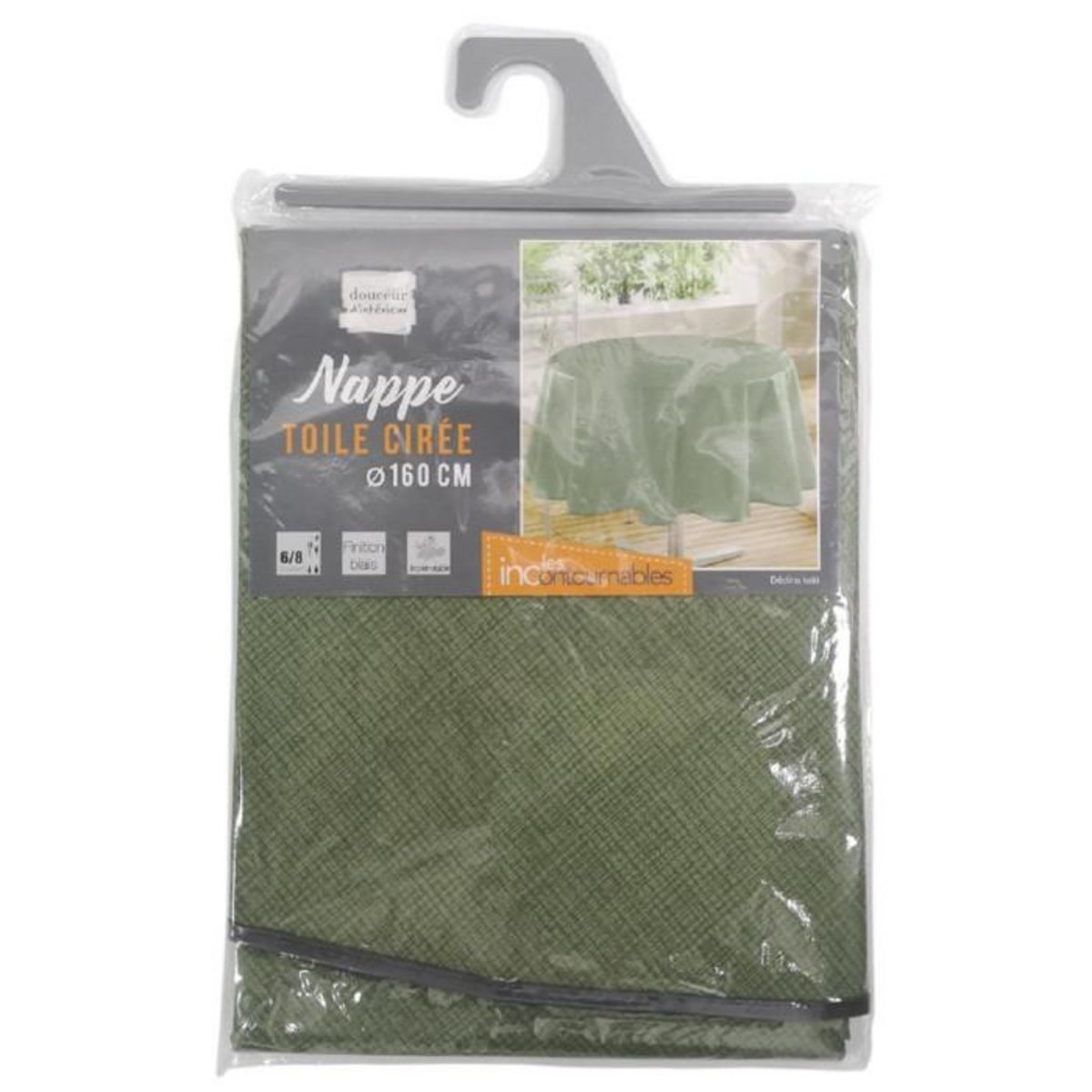 Paris Prix Nappe Ronde Toile Cirée  Declino  160cm Kaki