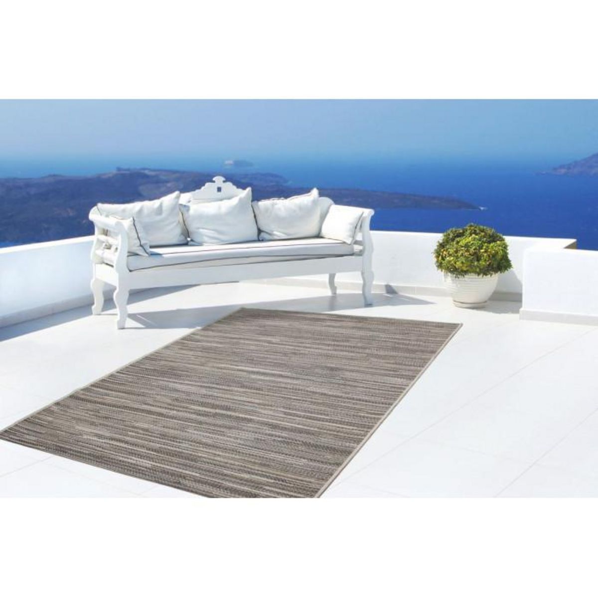 Paris Prix Tapis en Osier à Poils Courts  Bali  Beige