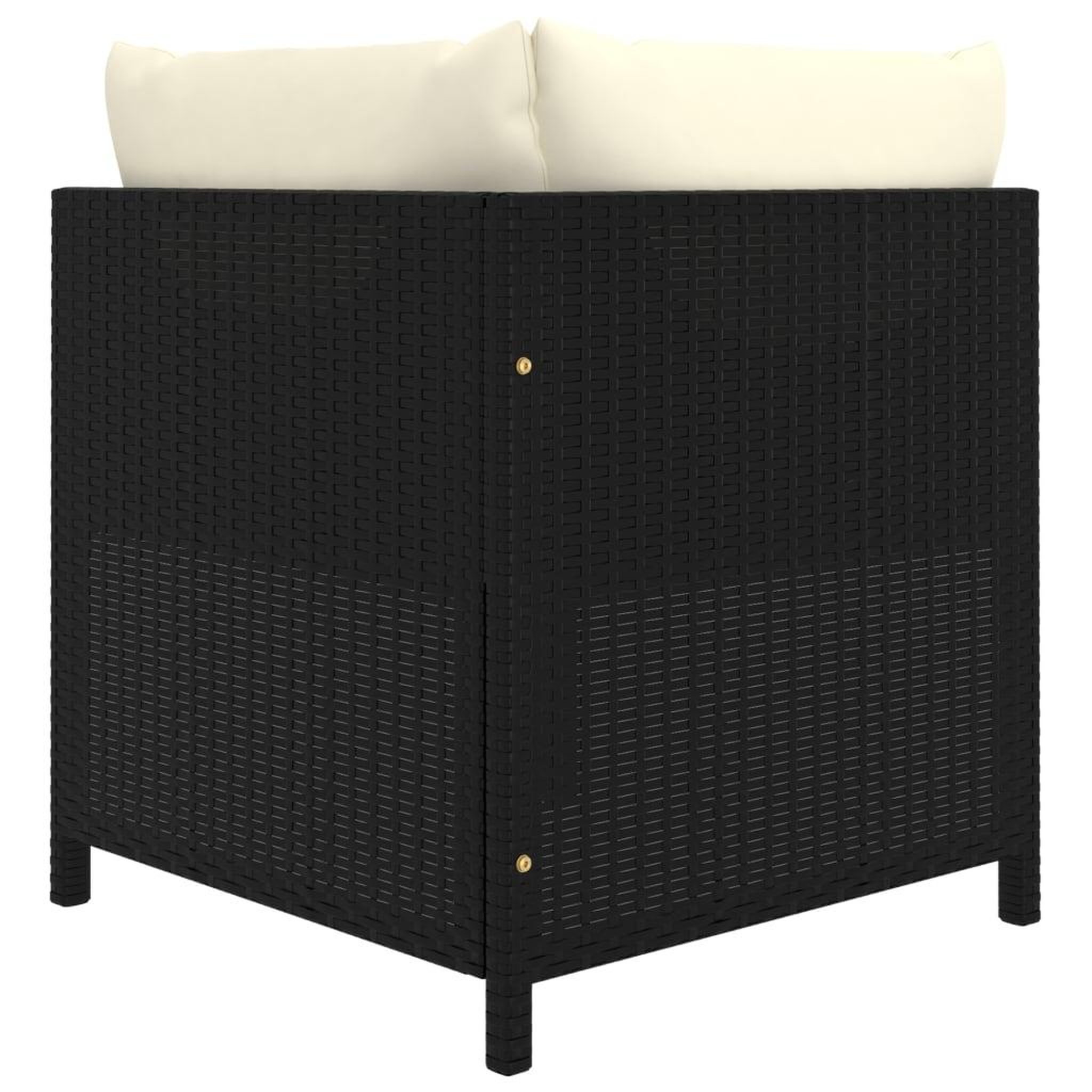 Voir la diapositive 4 : VIDAXL Canape d'angle sectionnel avec coussins Noir Resine tressee