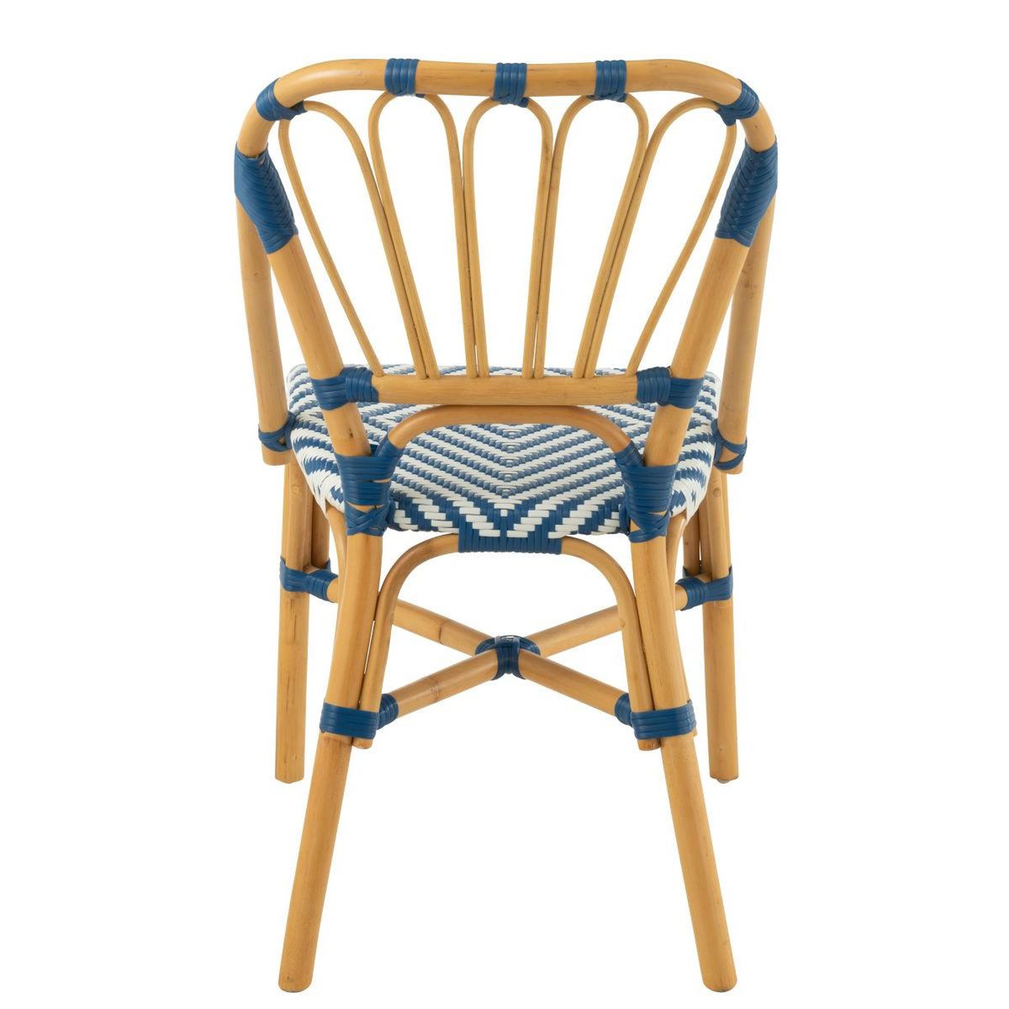 Voir la diapositive 4 : J-LINE Chaise en rotin  danial  85cm bleu