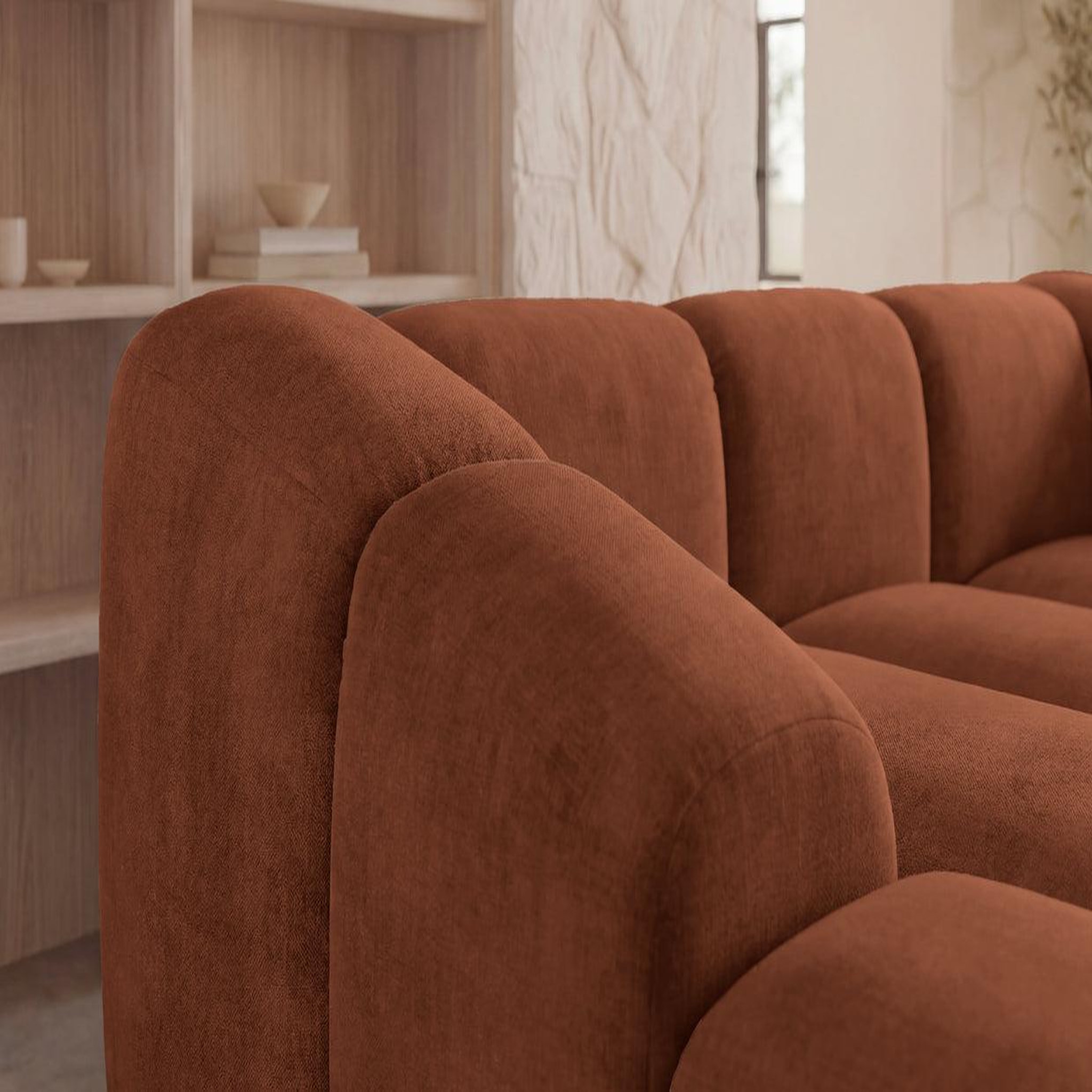 Voir la diapositive 5 : CASANOVA PARIS Candice - canapé d'angle tissu velours 3 places
