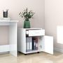 Voir la diapositive 3 : VIDAXL Armoire a roulettes Blanc brillant 45x38x54cm Bois d'ingenierie