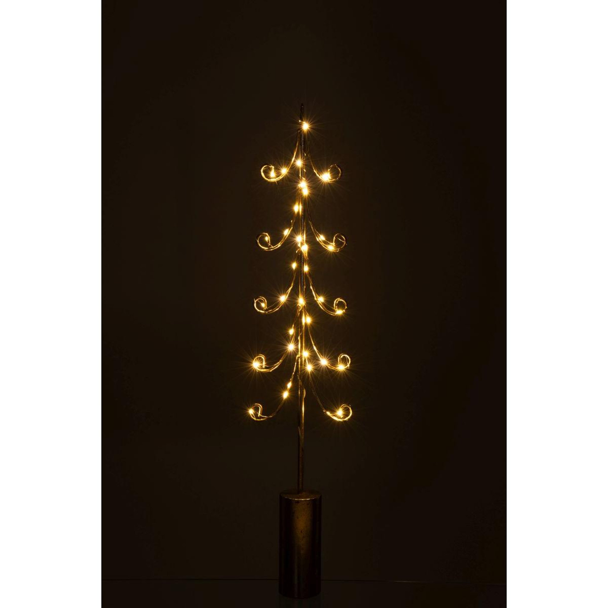 Voir la diapositive 5 : J-LINE Sapin à led en métal  cylindre  72cm doré