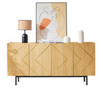 MERAX Buffet 4 porte(s) 0 tiroir(s) - 150 cm naturel panneau de particules