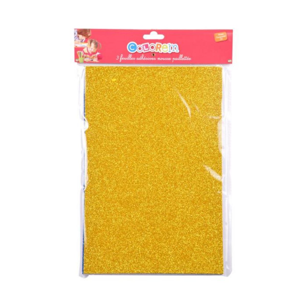 Paris Prix Lot de 3 Feuilles Adhésives Mousse  Paillettes  30cm Multicolore