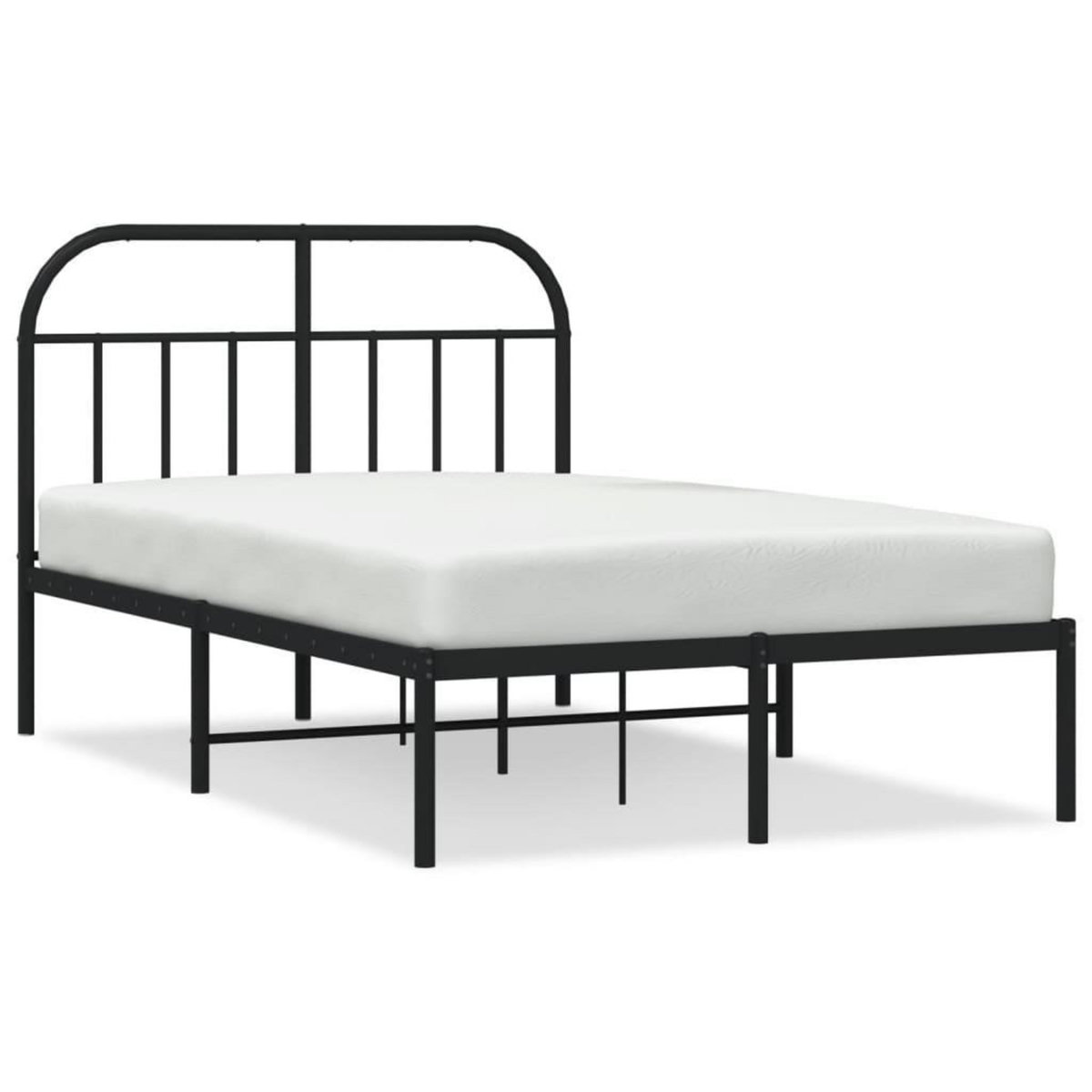 VIDAXL Cadre de lit metal sans matelas avec tete de lit noir 120x190cm