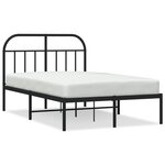 VIDAXL Cadre de lit metal sans matelas avec tete de lit noir 120x190cm
