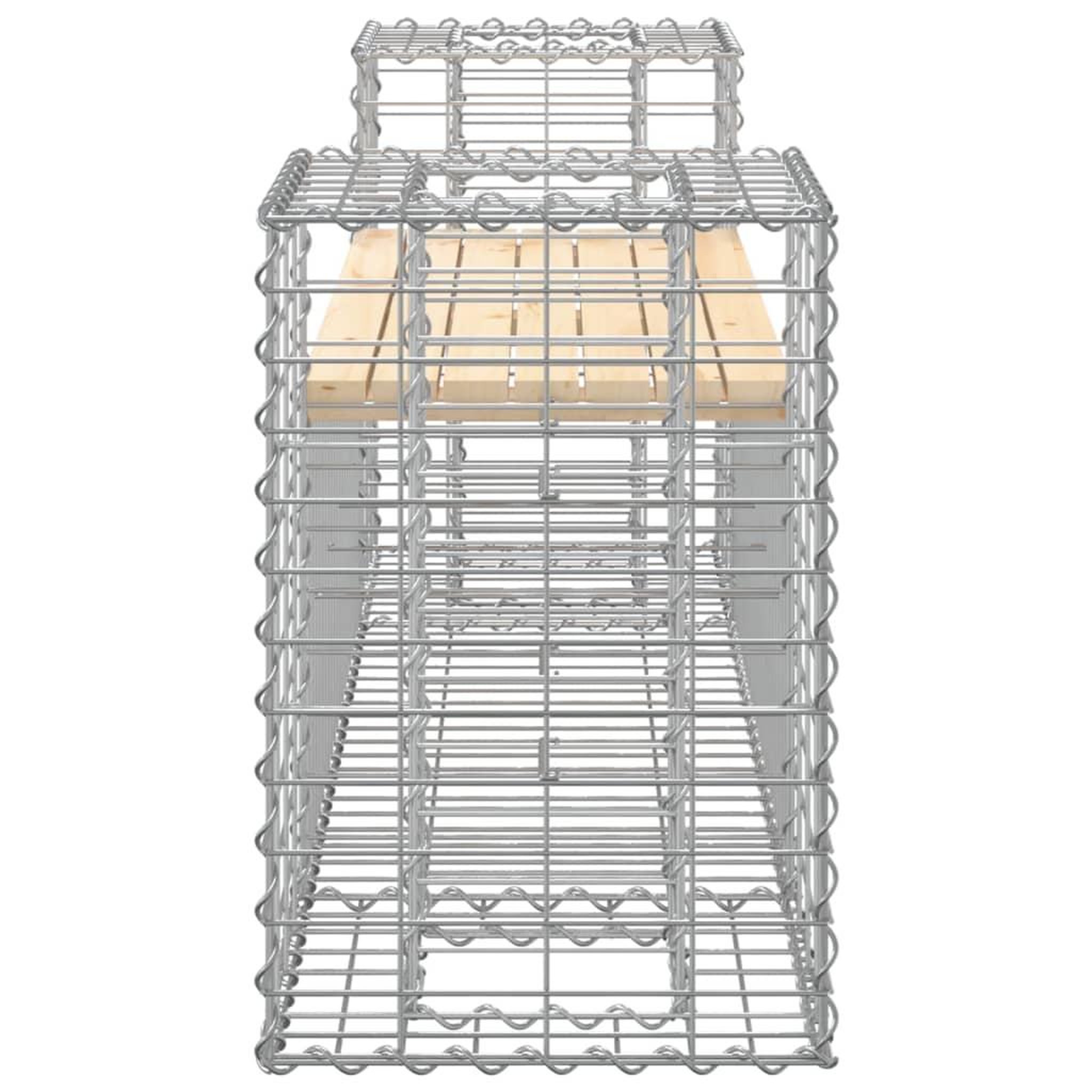 Voir la diapositive 4 : VIDAXL Banc de jardin design gabion 183x41x60,5 cm bois massif de pin