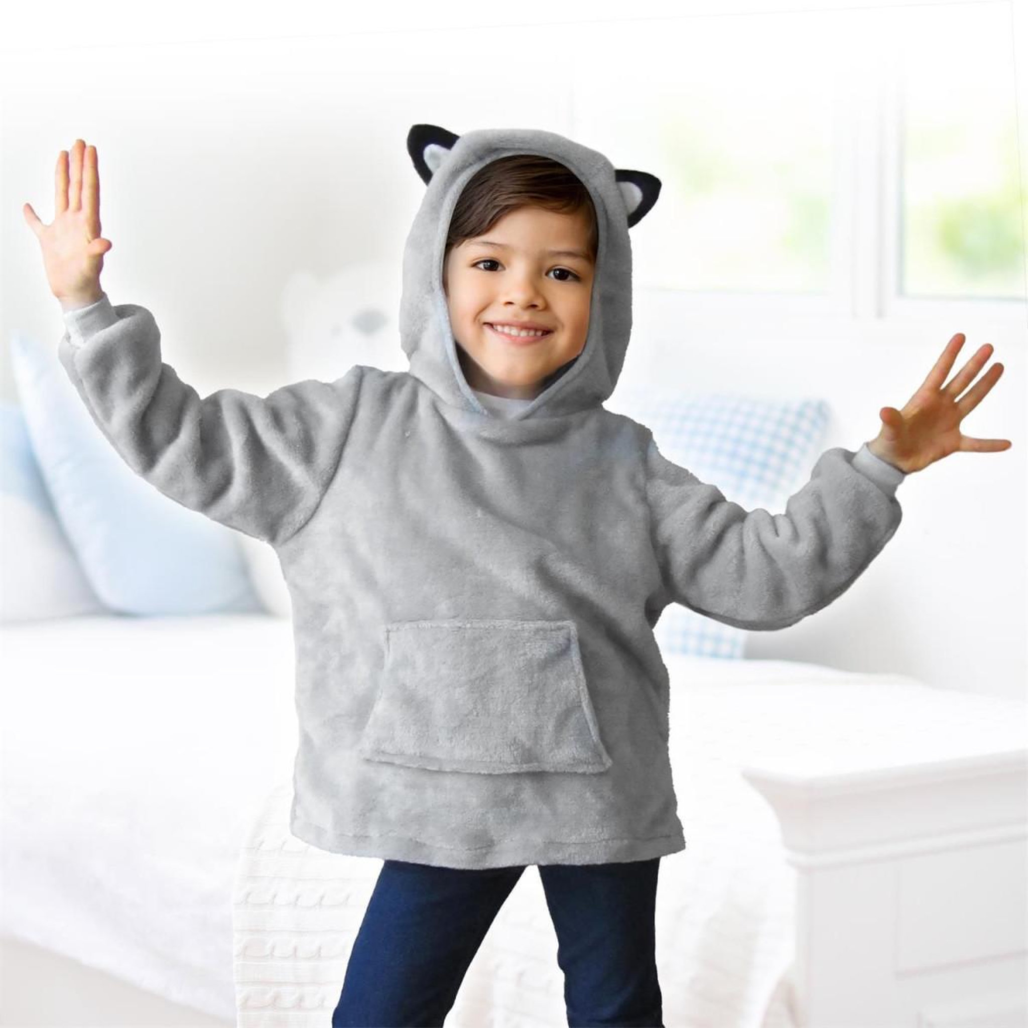 Voir la diapositive 4 : HOME DECO KIDS Sweat pochon peluche  enfant  66cm gris