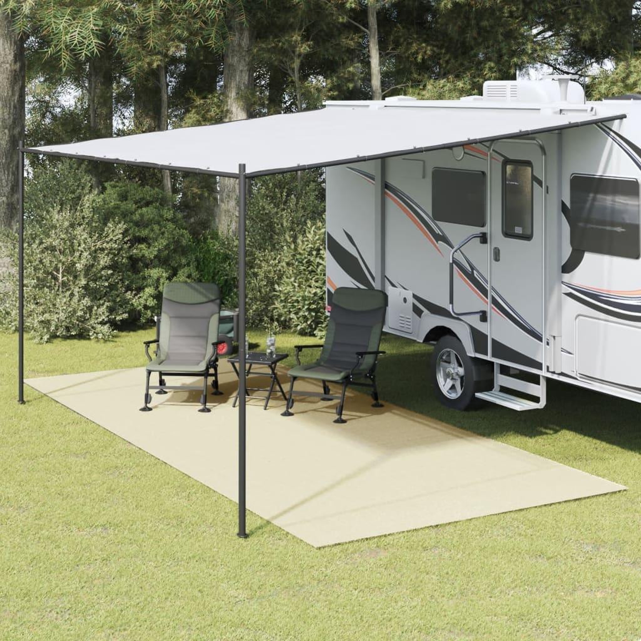 VIDAXL Tapis de tente creme 5,5x2,5 m