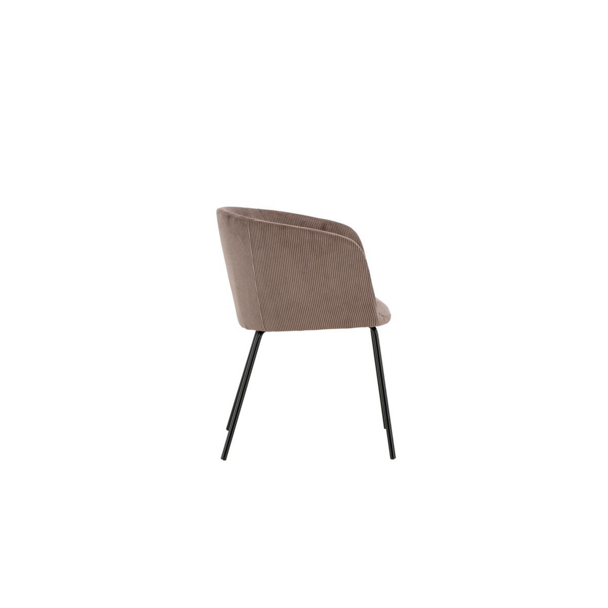 Voir la diapositive 2 : Paris Prix Chaise en velours côtelé  berit  78cm marron