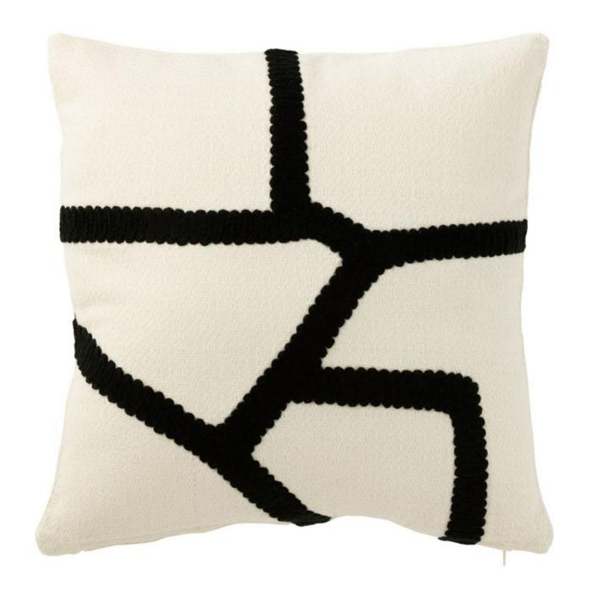 Paris Prix Coussin Déco  Ligne  43x43cm Blanc & Noir