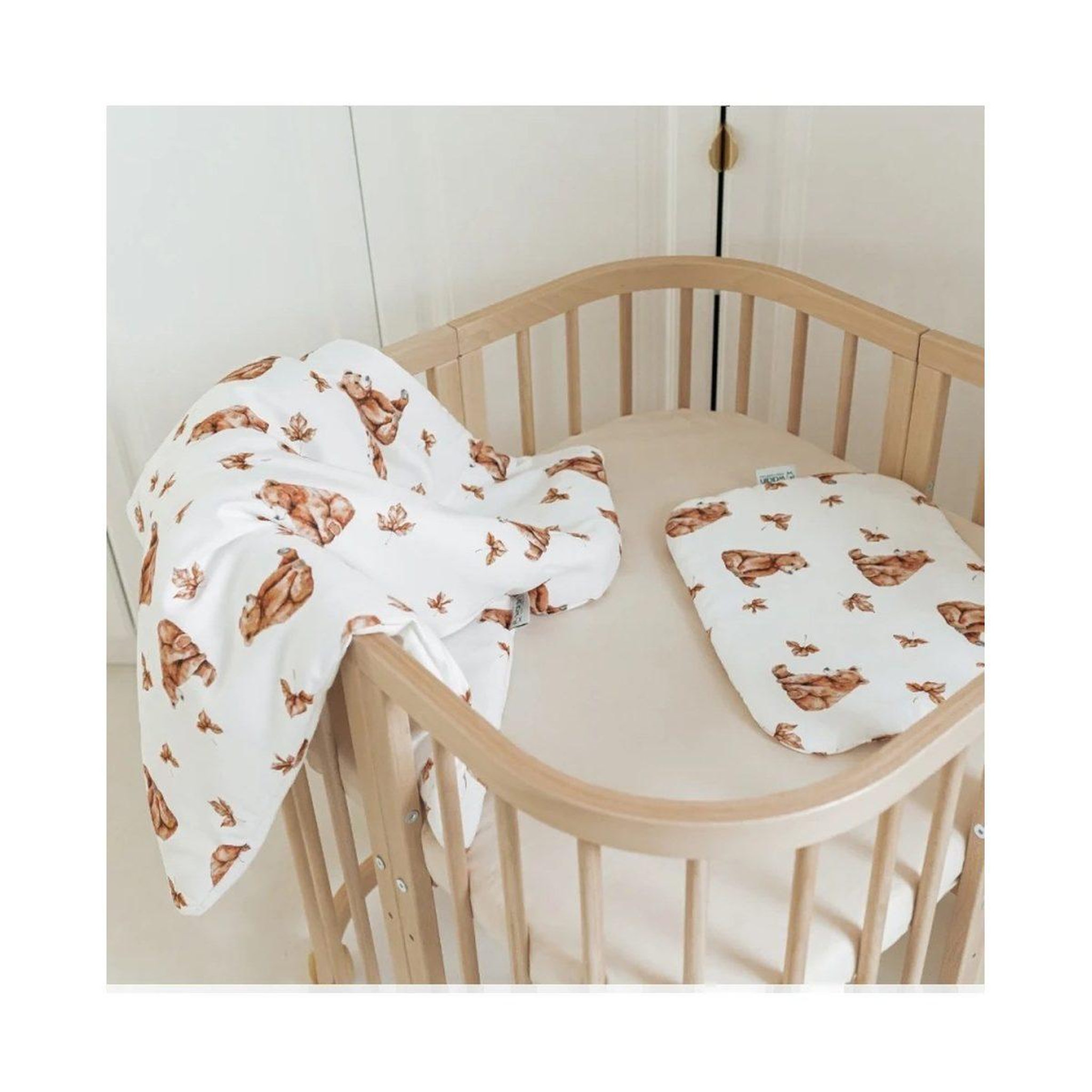 Voir la diapositive 4 : WALDIN Couette bébé 75 × 75 cm - motif oursons, blanc