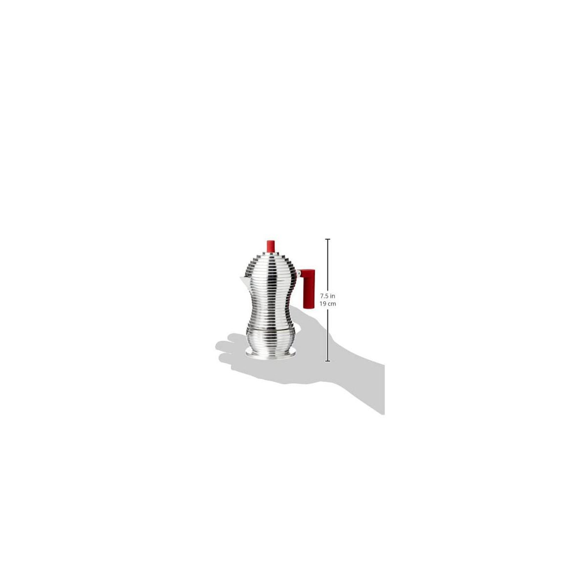 Voir la diapositive 3 : ALESSI Alessi pulcina cafetière espresso mdl02/1 r, aluminium, 1 tasse, rouge