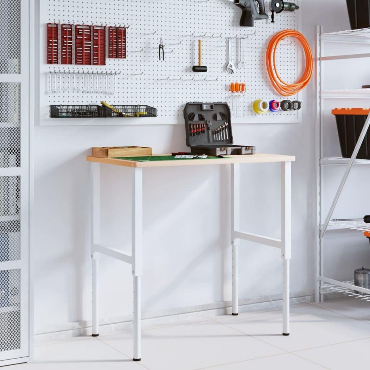 VIDAXL Etabli 100x60x(71,5-98) cm bois massif de hetre rectangulaire