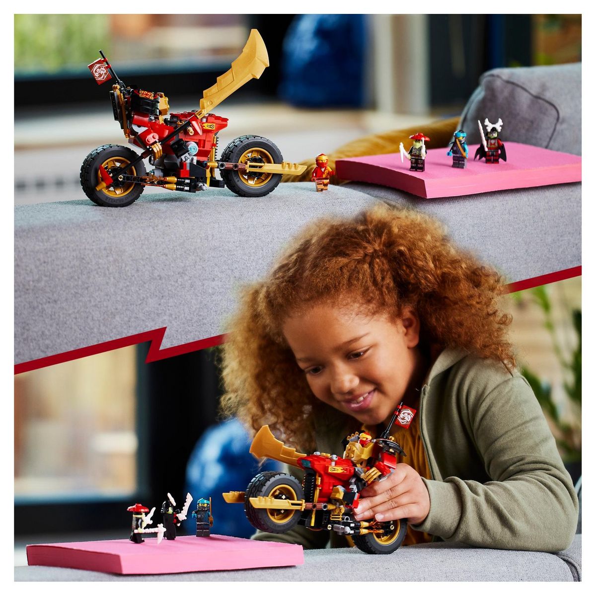 LEGO Ninjago 71783 La moto du robot de Kai Évolution, Jeu de Ninja Évolutif, Figurine Robot et 2 Minifigurines Roi squelette