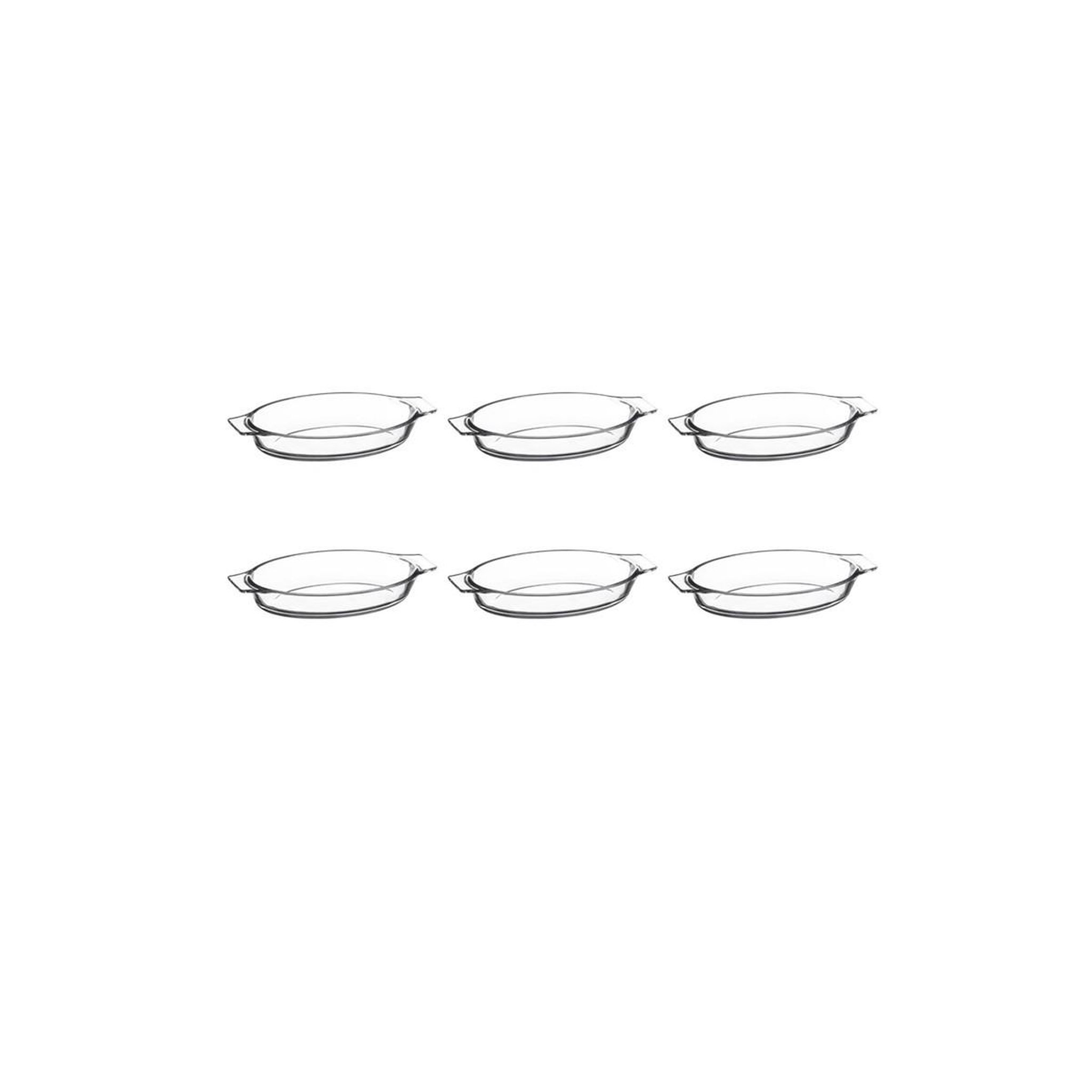 FIVE Lot de 6 Mini Plats en Verre  Ovale  20cm Transparent