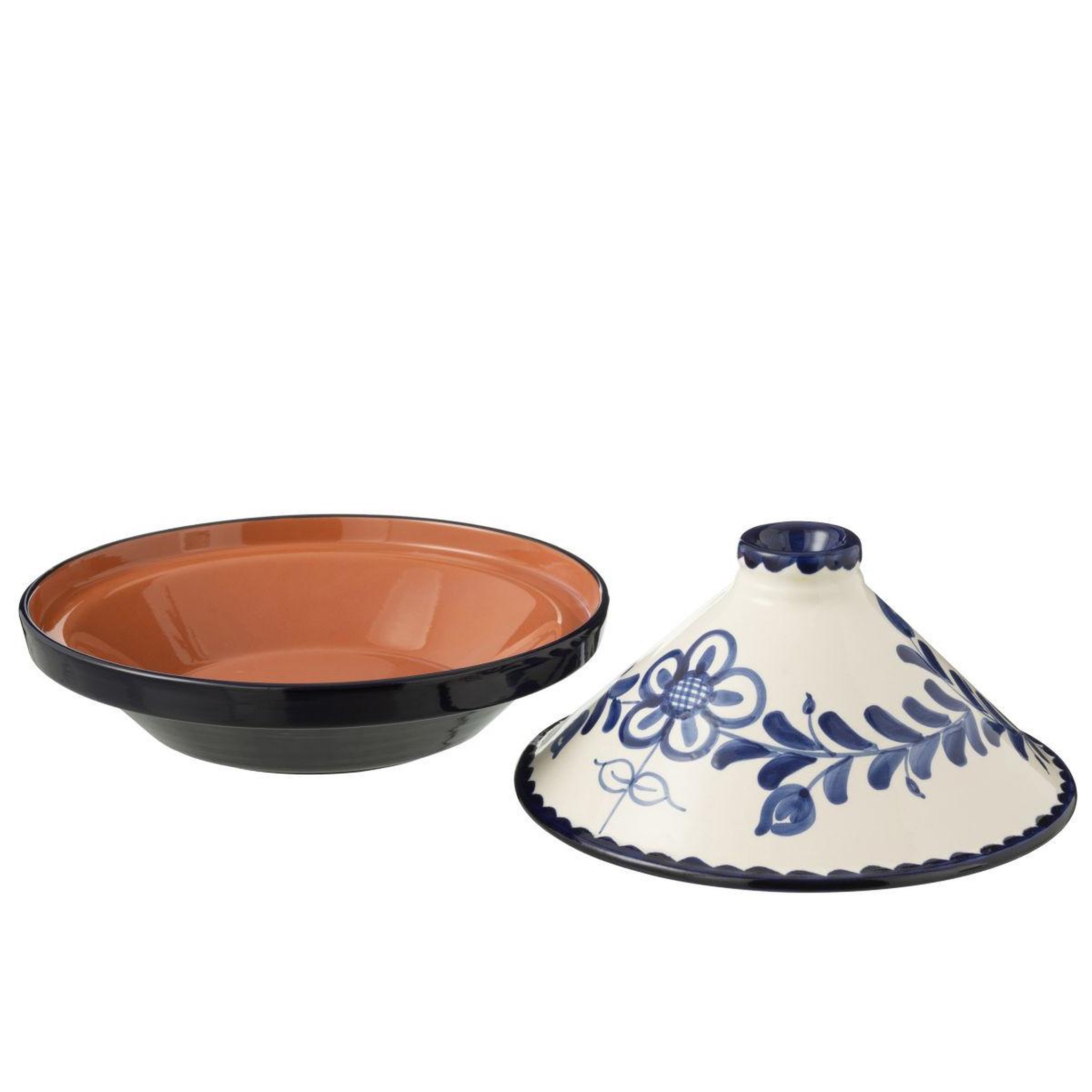 Voir la diapositive 2 : J-LINE Plat à tajine en céramique  granada  28cm bleu cobalt
