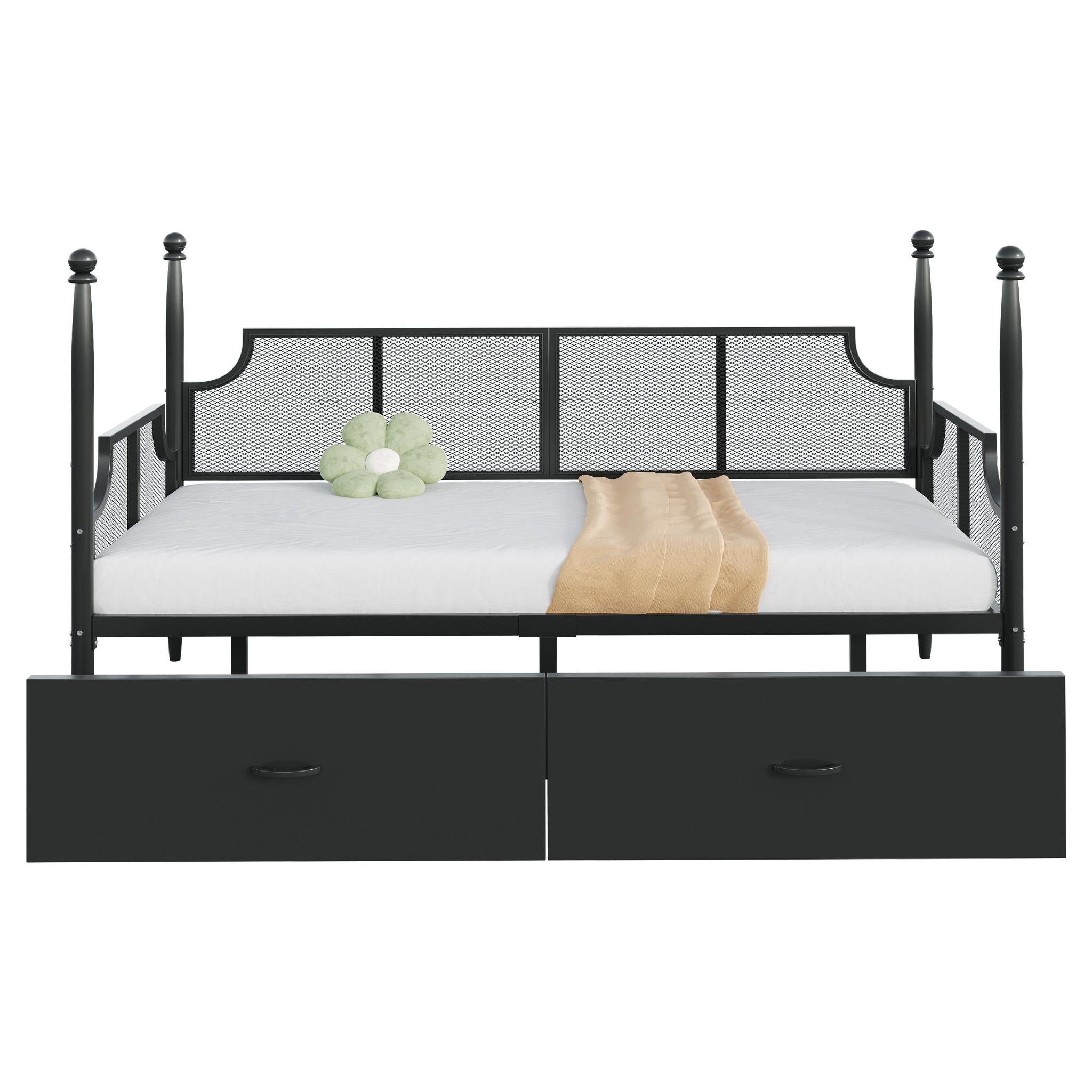 MERAX Lit avec rangement 90x200cm. Coloris disponibles : Blanc
