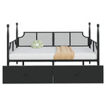 MERAX Lit avec rangement 90x200cm. Coloris disponibles : Noir, Blanc