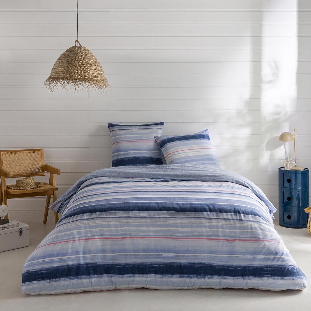 DODO Pack Housse de couette  + Taie(s) d'oreiller Coton Onde