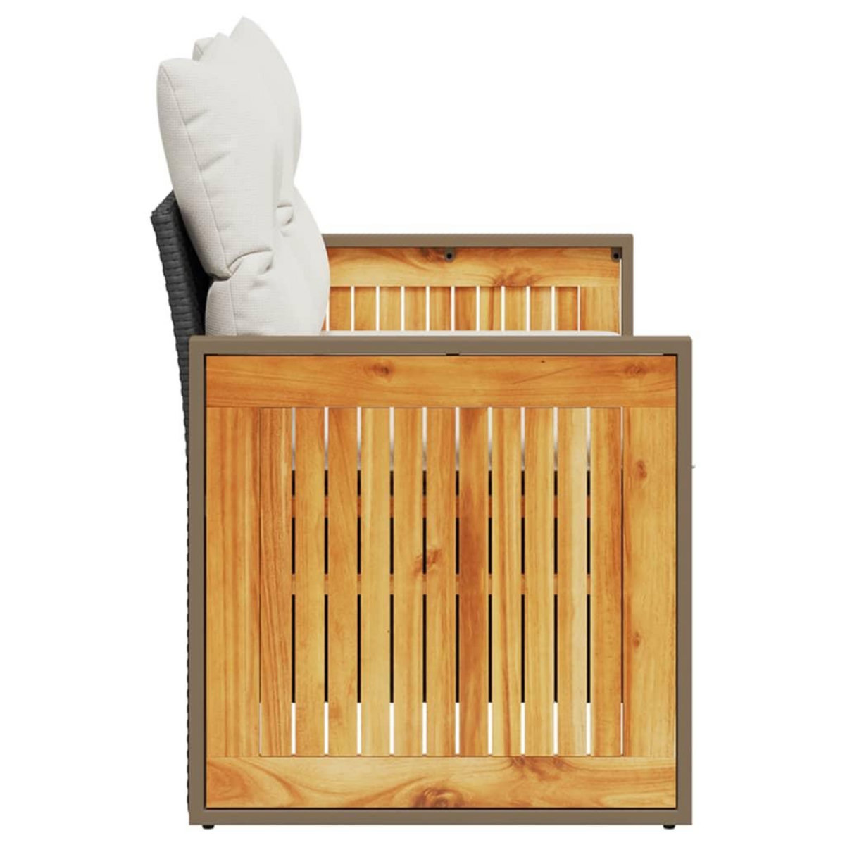 VIDAXL Canape de jardin avec coussins 2 places noir resine tressee