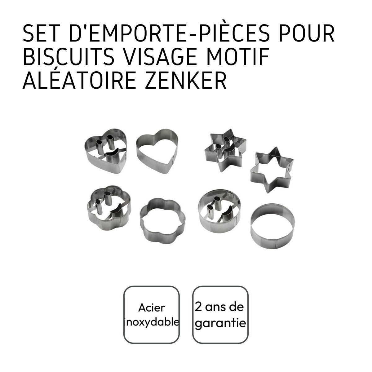 ZENKER Lot de 2 emporte-pièces smiley forme aléatoire Zenker Emporte-pièces