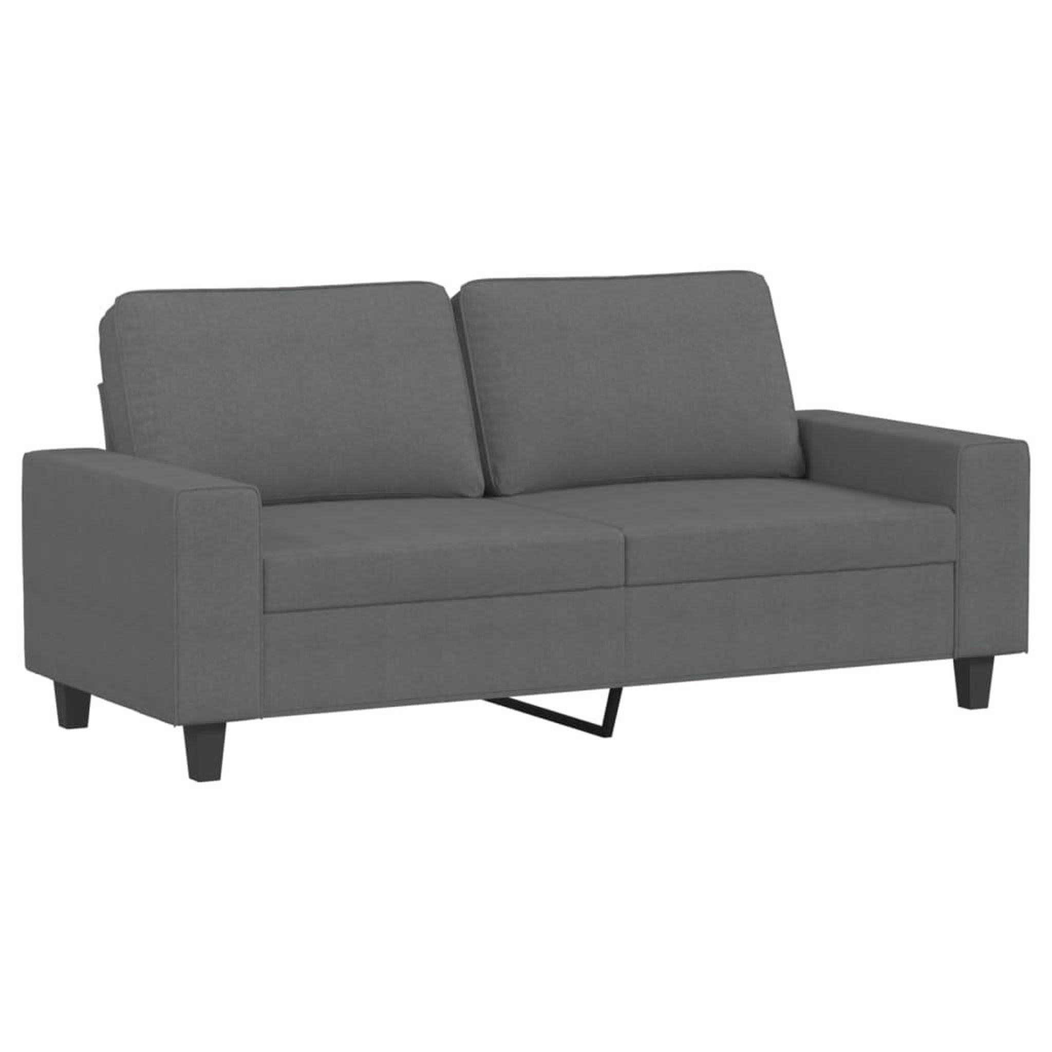 Voir la diapositive 2 : VIDAXL Canape a 2 places Gris fonce 140 cm Tissu